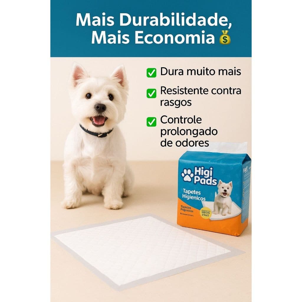 Kit Tapete Higiênico para Caes gatos higi pads - 60x55 cm - Premium Rápida Absorção