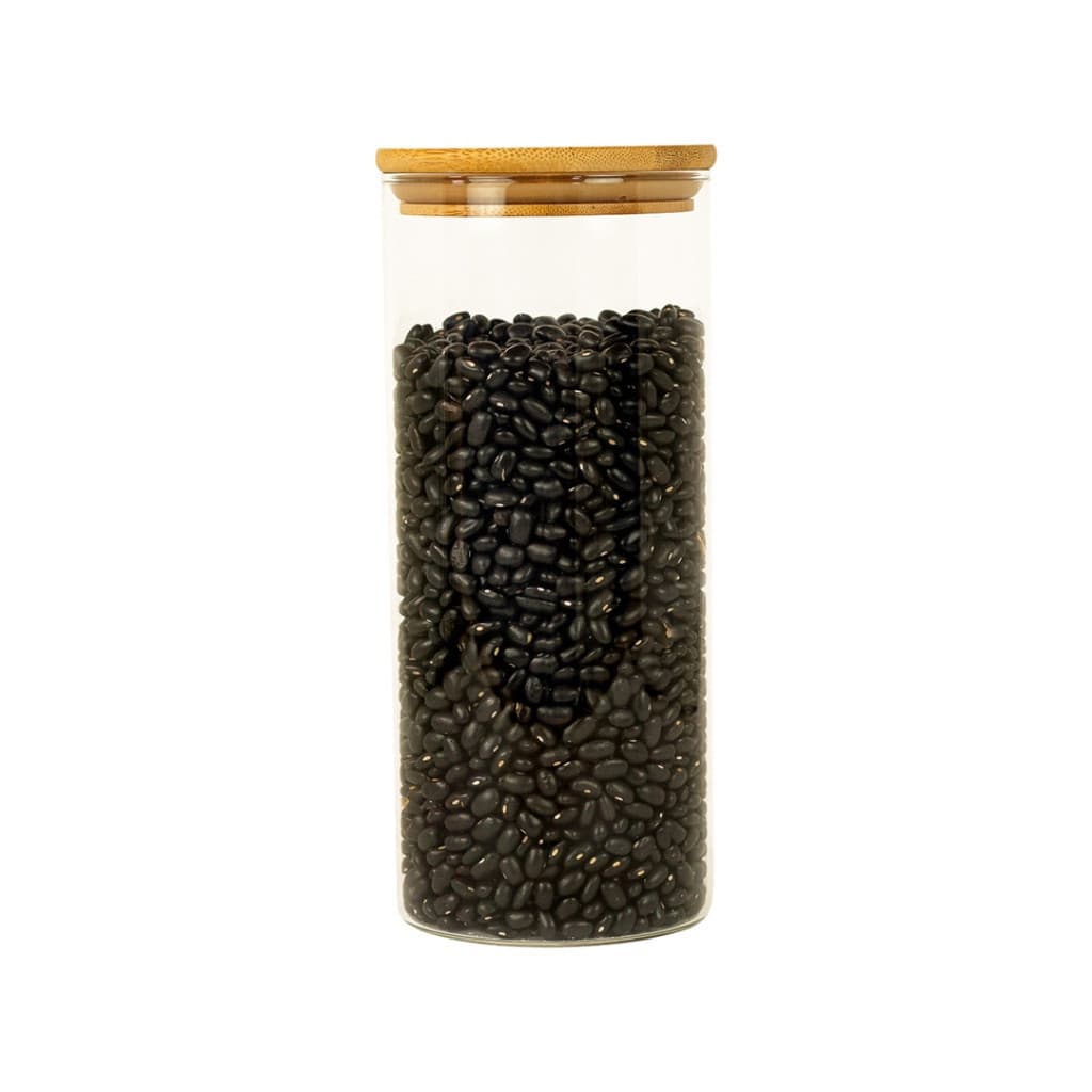 Pote De Vidro Mantimentos 1,3L Com Tampa De Bambu