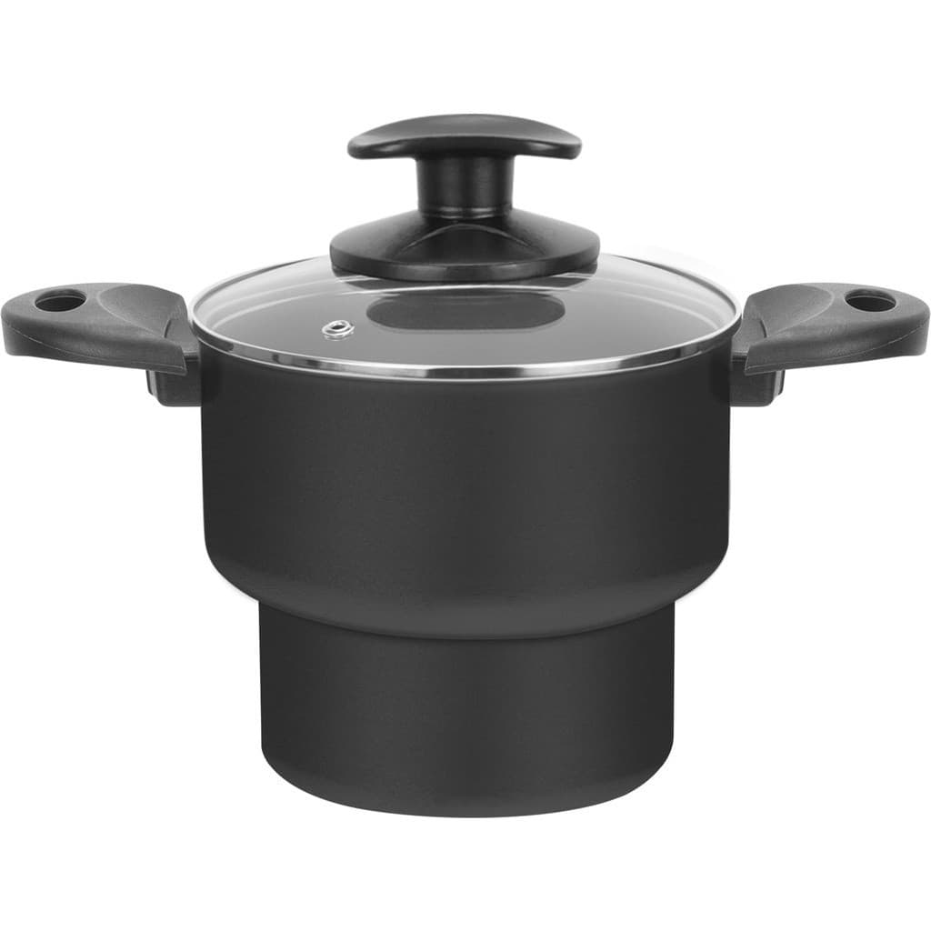 Cuscuzeira Tampa de Vidro Antiaderente preto  N°16 Grande