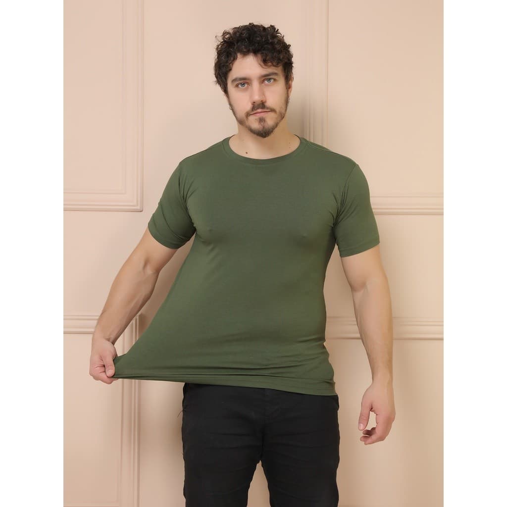Camisetas Basicas Manga Curta Com Malha Visco