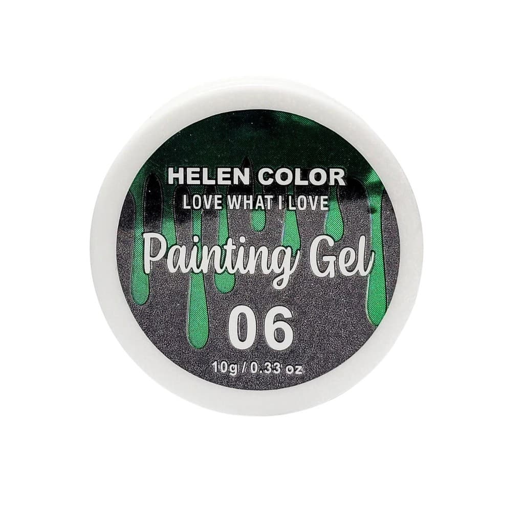Gel Paint 06 Verde Decoração Unhas 10g - Helen Color