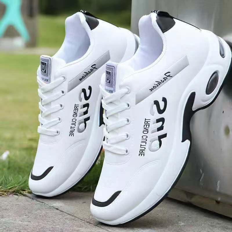 Calçados esportivos Homens Novo Estilo Running Couro Impermeável Casual Versão Coreana Estudantes Trendy 2024 F8X3
