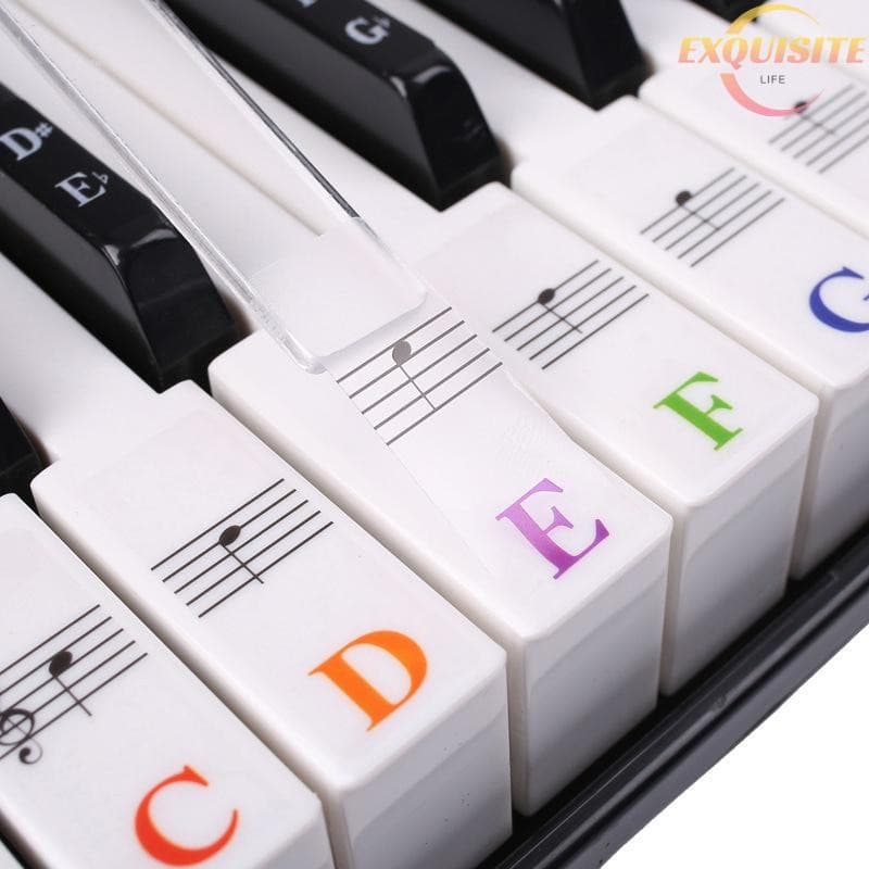 [EL] Adesivos De Piano Multicoloridos Teclado Nota Chave Etiquetas De Notas Removíveis Novos