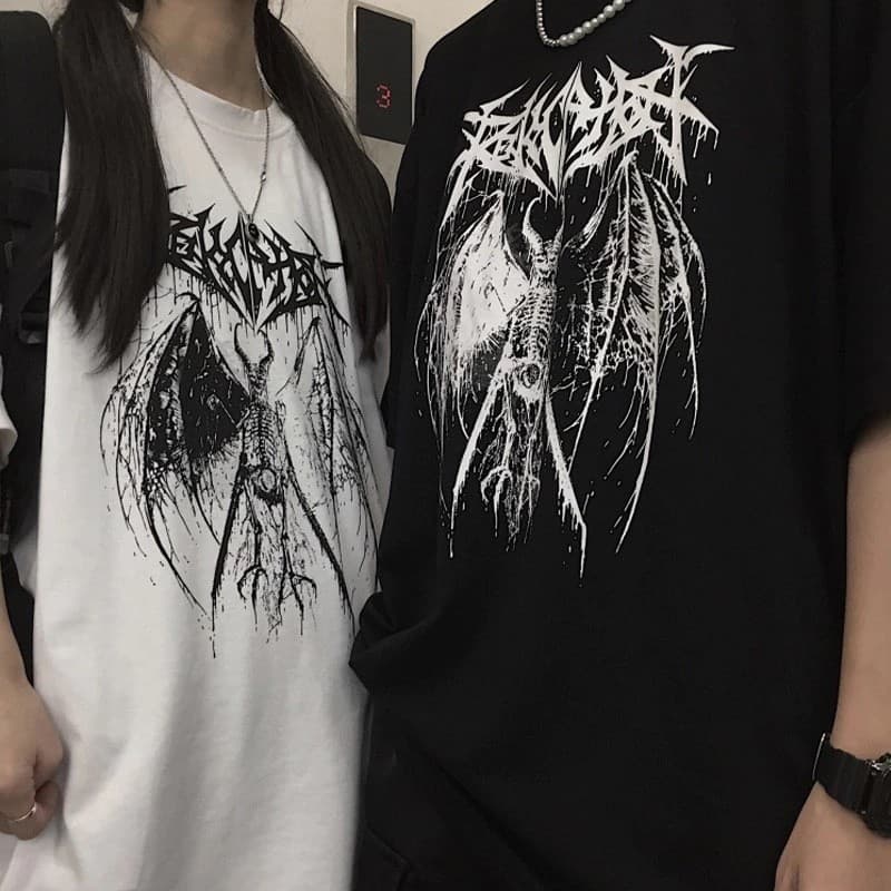 Camiseta Basica Camisa Moda Punk Rock Metal Caveira Gotico DarkEC.RE Barato Promoção Exclusivo Verao 2024