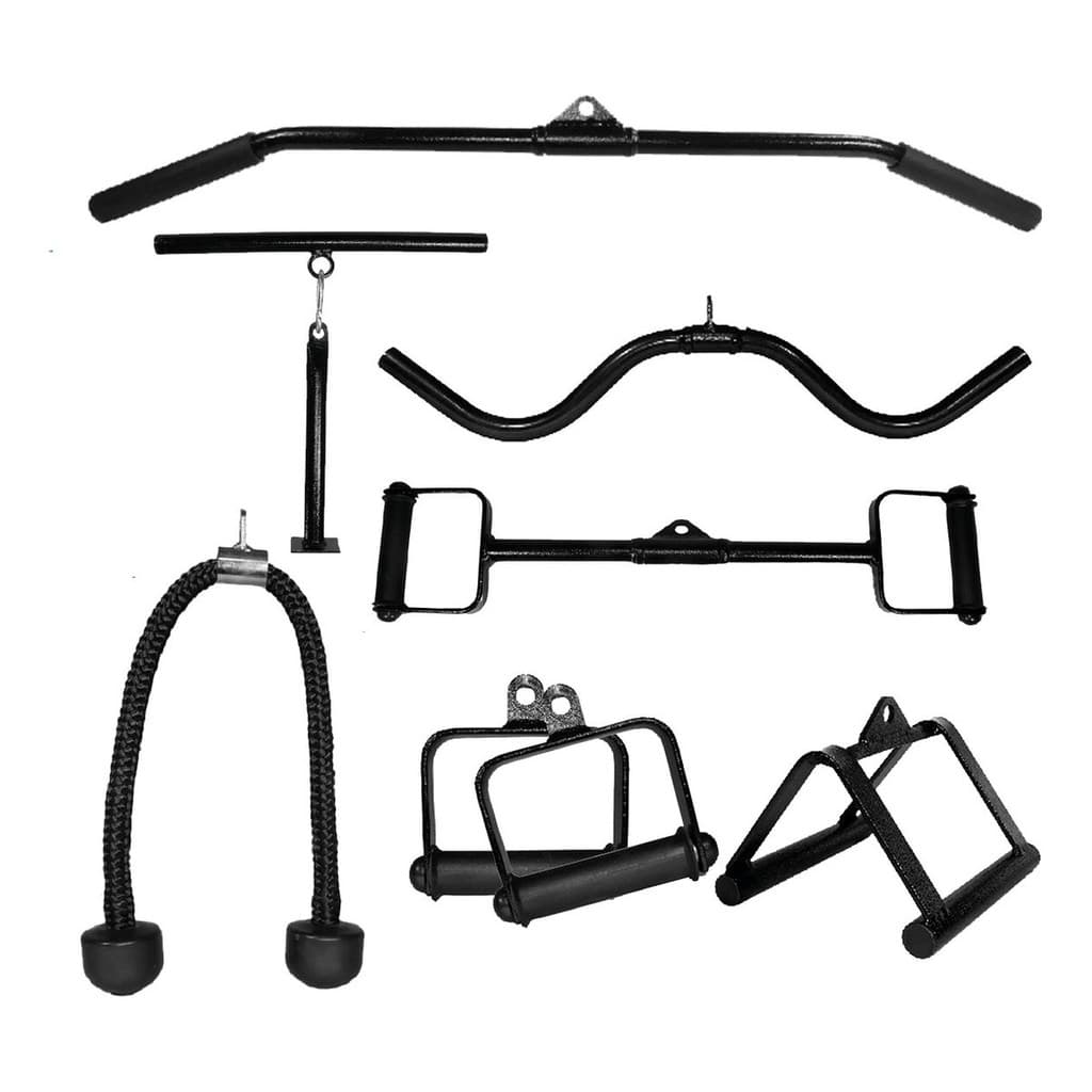 Kit Barra Costa Reto Triangulo Curvo Corda Crossover Treino