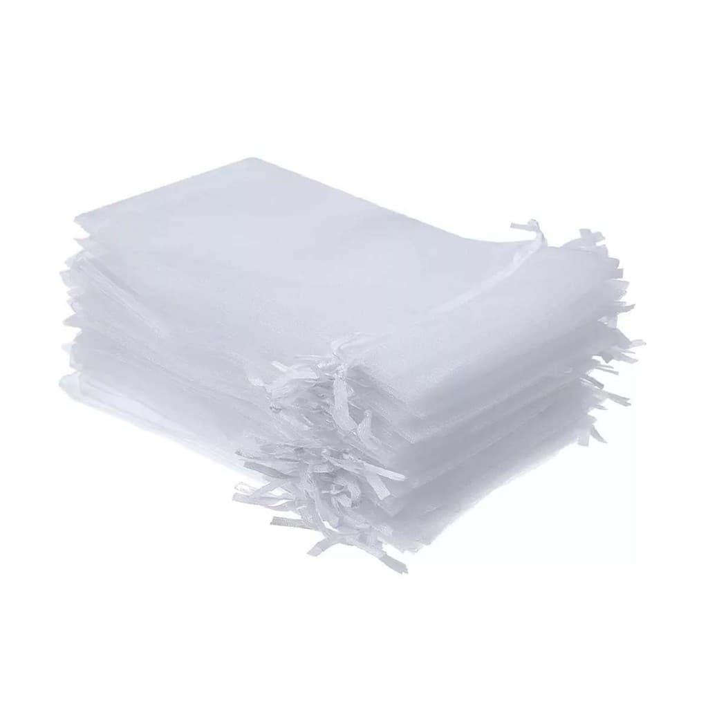 10 Saco Organza Liso (13x18cm) Saquinhos Com Cordão A Granel Grande Lembrancinha Artesanato Jóias