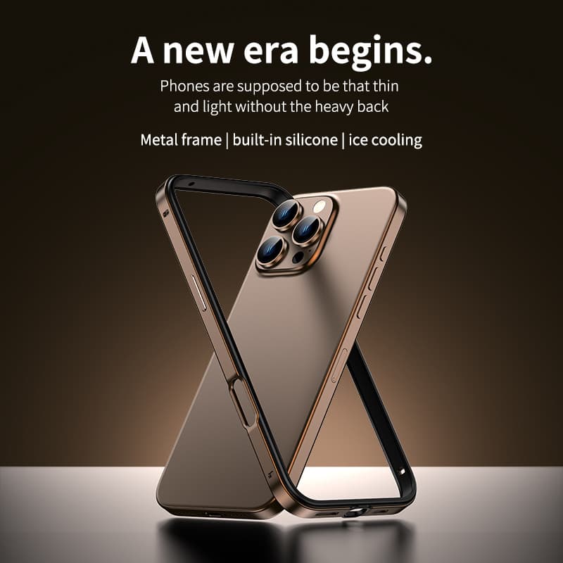Capa De Telefone De Metal De Alumínio Com Moldura De Silicone Híbrida Para iPhone 17 16 15 14 13 Pro Max 16 Plus 16proma