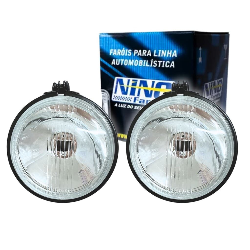 Par Farol Milha Auxiliar Carro Caminhão H3 Redondo Ferro 110mm NINO F58 Farol Milha Universal