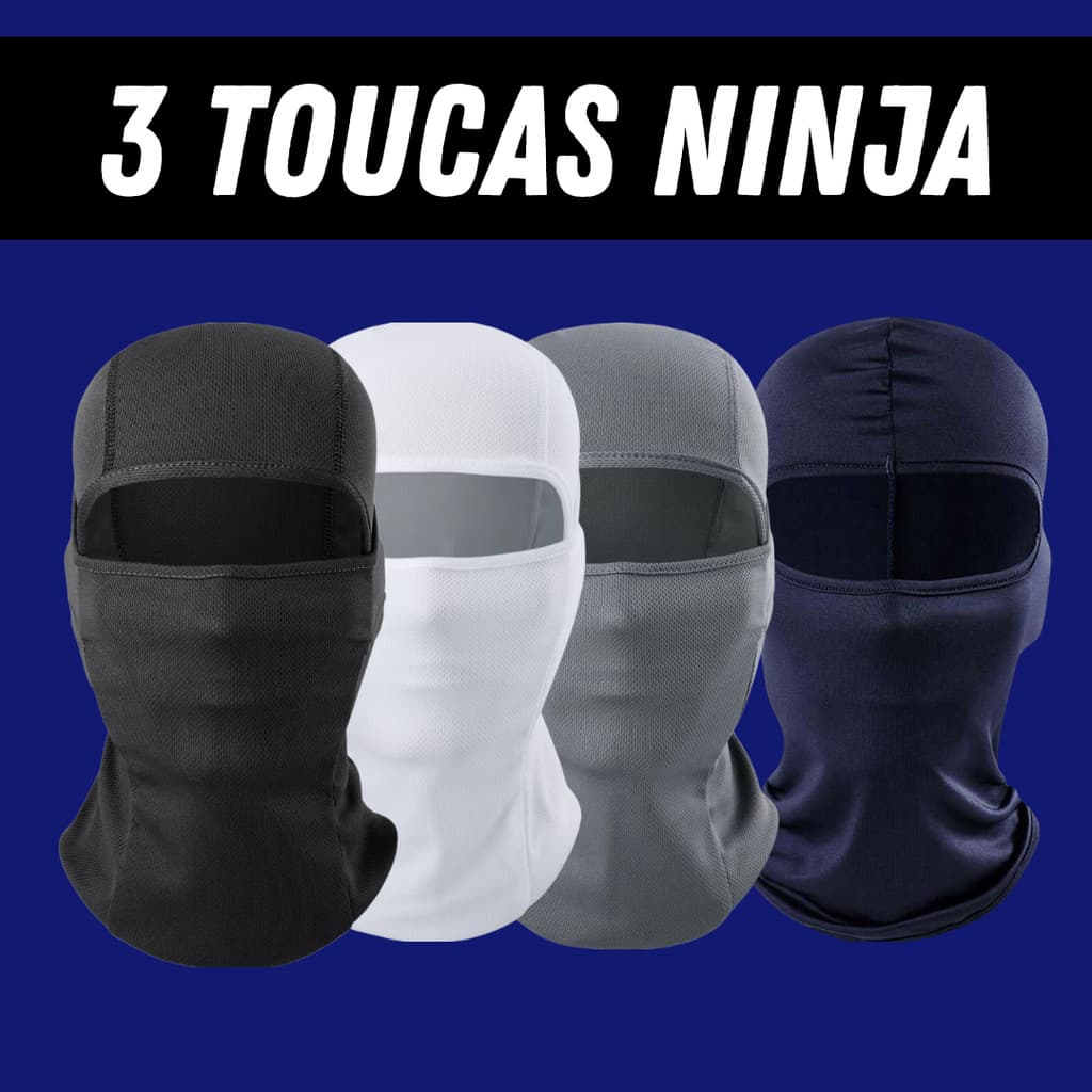 Kit 3 Touca Ninja Balaclava Toca UV+50 Proteção Solar Térmica Motoqueiro Motoboy touca preta, kit  inverno