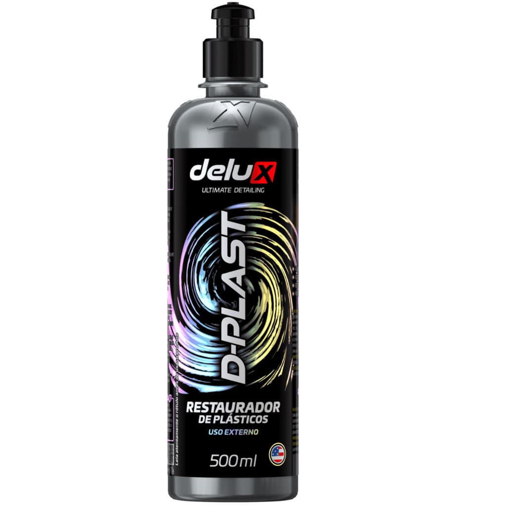 Delux D-Plast 500ml Restaurador Plásticos Devolve a Cor Original e Protege com Acabamento Uniforme
