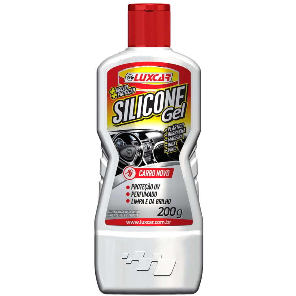 Silicone Gel 200g Deixa o Interior Brilhante, Protegido e com Cheiro de Carro Novo por Mais Tempo