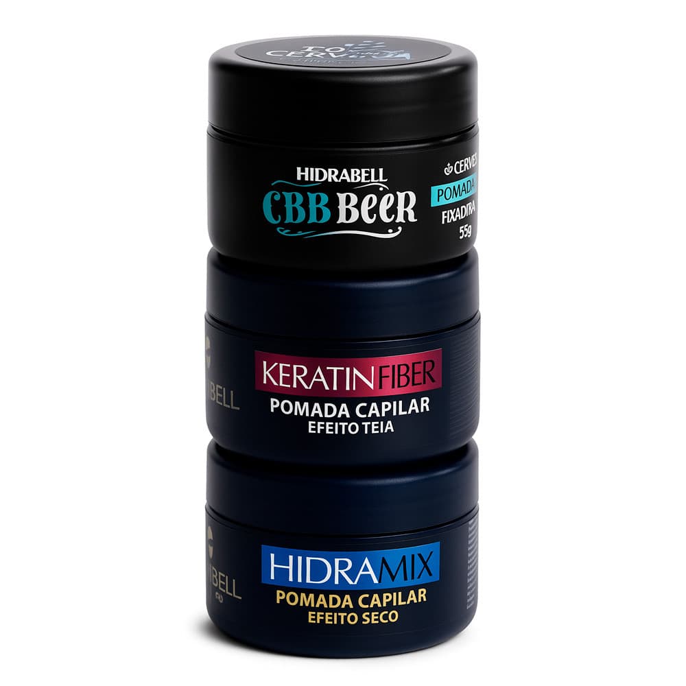 Kit 3 Unid Pomada Capilar Modeladora Efeito Seco 50g