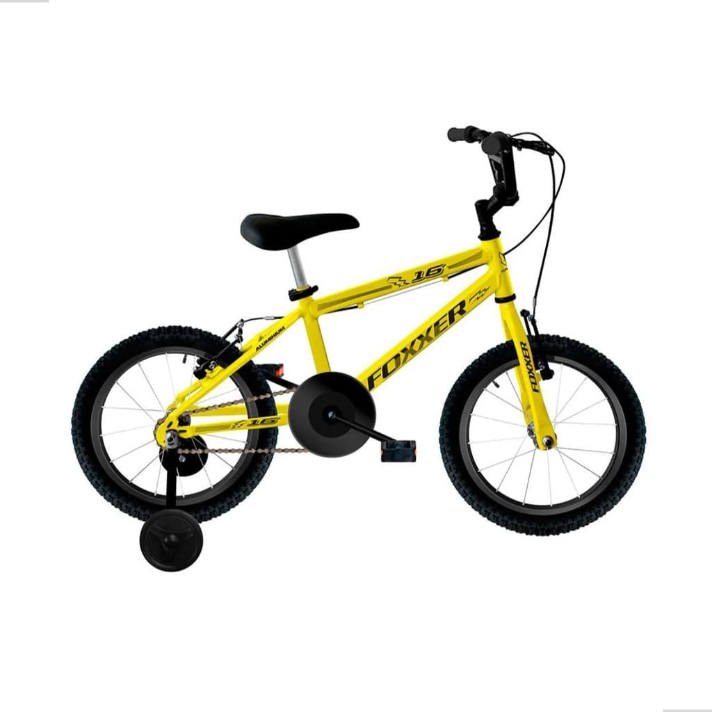 Bicicleta aro 16 foxxer cross alumínio amarelo neon