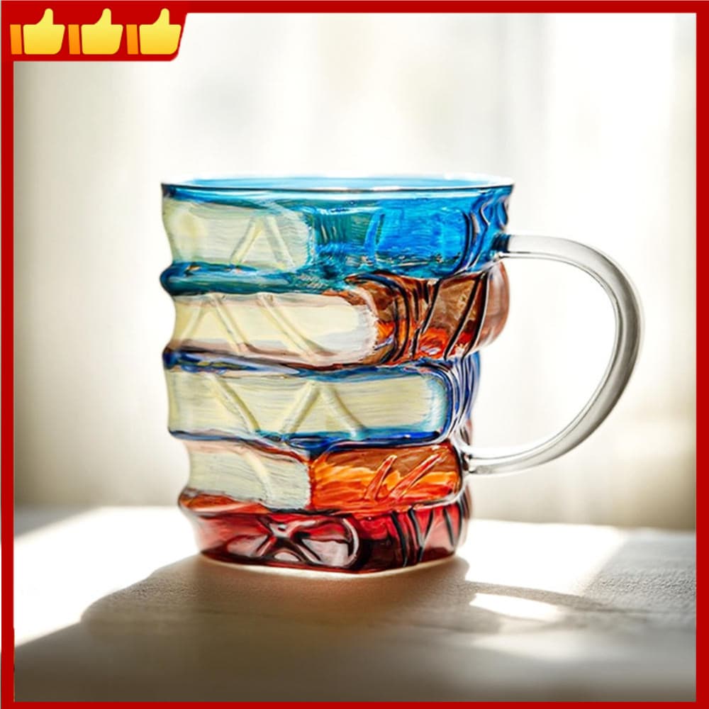 Caneca De Café Empilhável Desenhada À Mão , 3d Intrica , Alta Qualidade , Durável Para Estante , Presente Bookworms , Pe