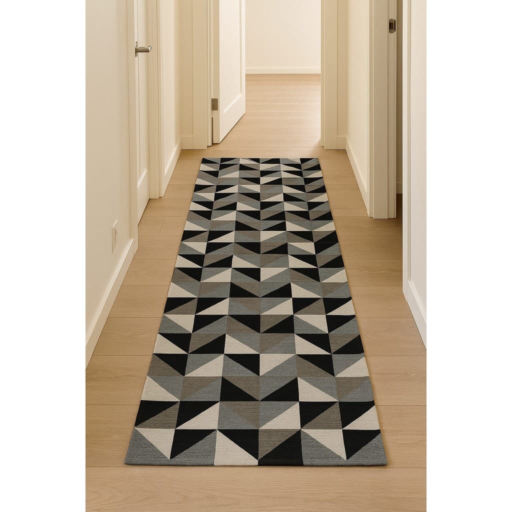 Passadeira Tapete Antiderrapante 0,70x2,00 Sala Quarto Casa Decoração Corredor Tendencia - Preto