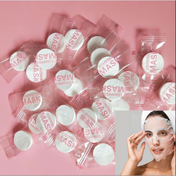 Kit 30/60/90 Máscara Facial Comprimida Desidratada Para Hidratação Limpeza de Pele