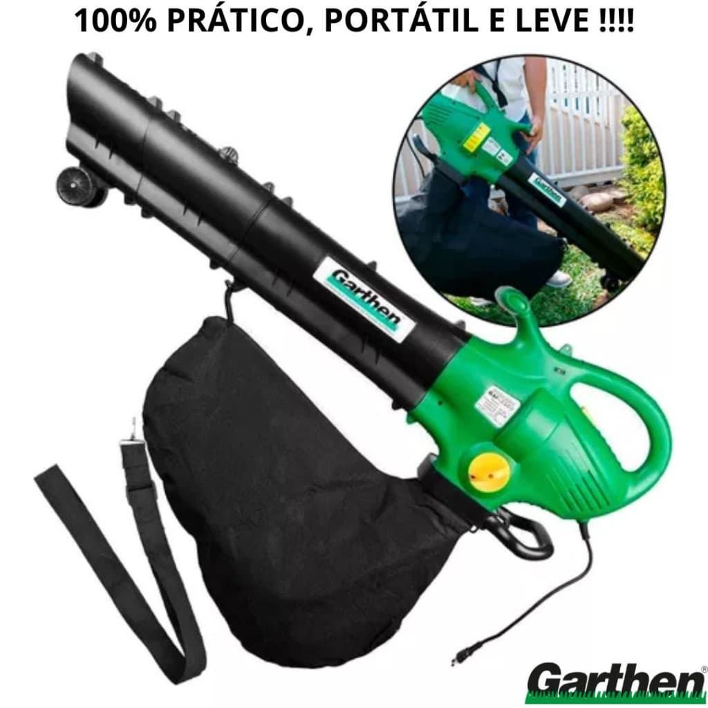 Soprador/Aspirador  de folhas Garthen GSS-3000 elétrico 3000W  Saco Recolhedor 45L 220V