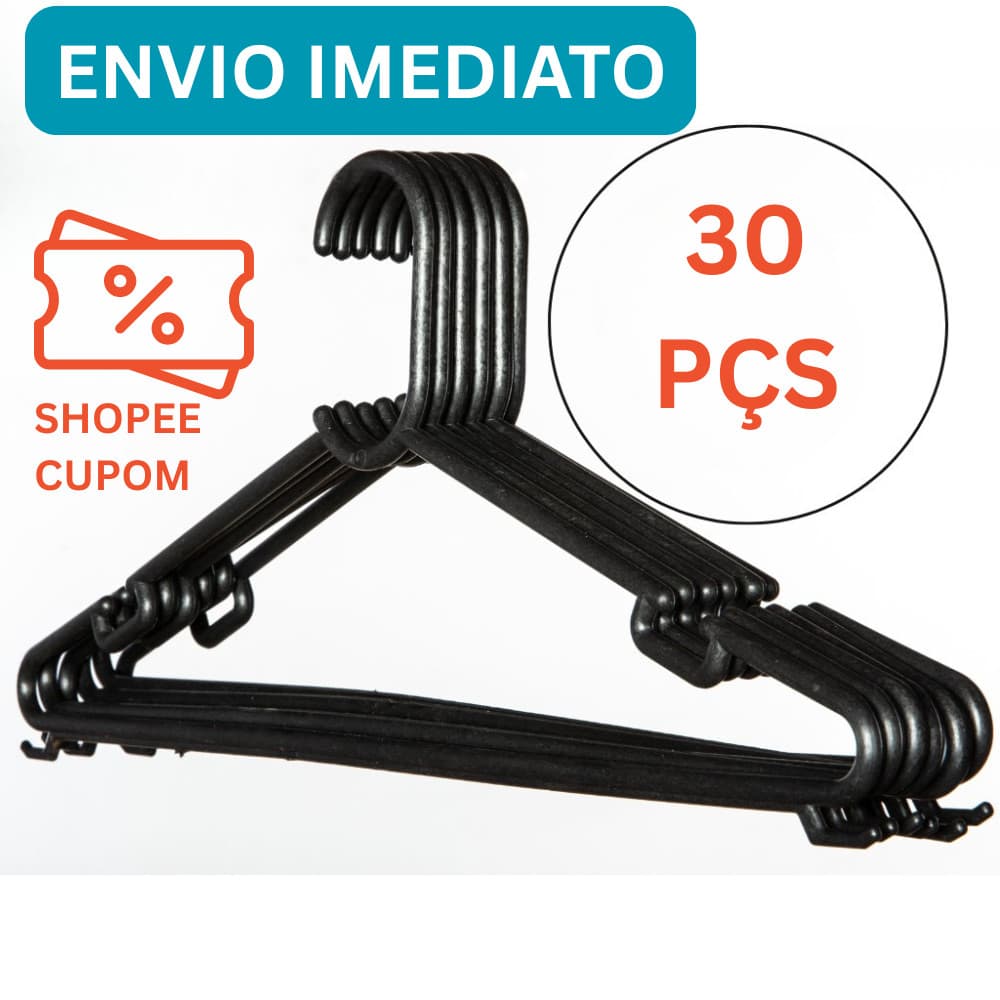 Cabide Reforçado  Cabide para Roupas, Camisas, Vestidos Organizador Guarda-Roupas Lojas Kit Unidade