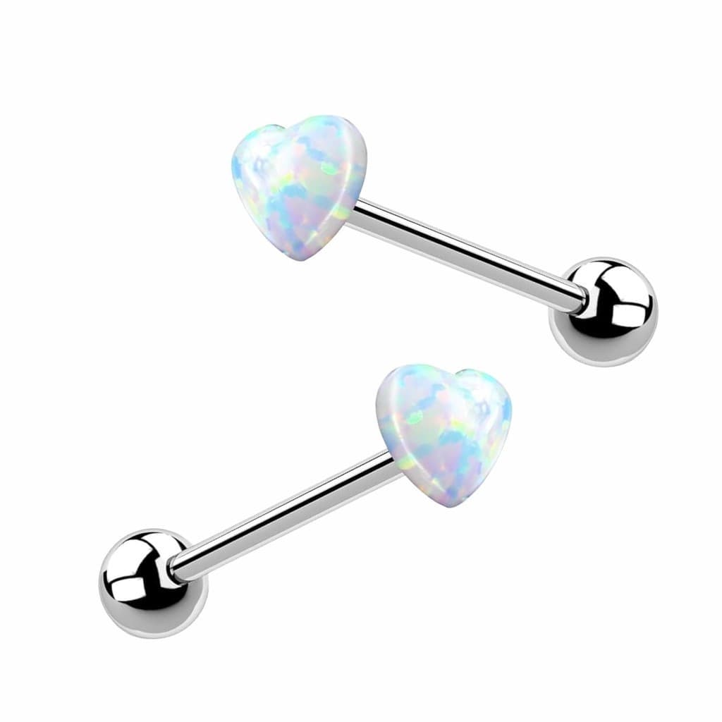 Piercing Opala OP17 Coração Labret Aço Cirúrgico
