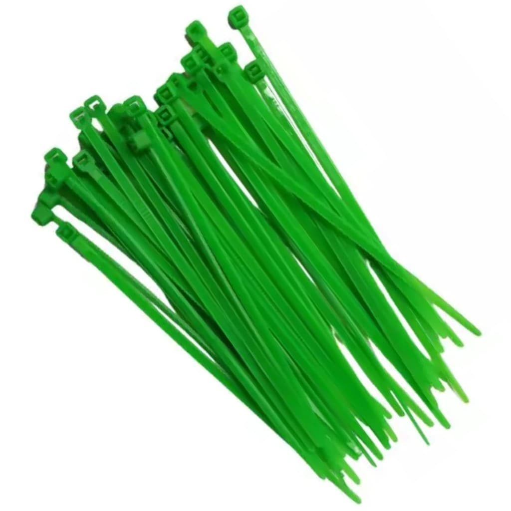 Abraçadeira de nylon fita hellerman 2,5 x 200mm verde 100 Pç