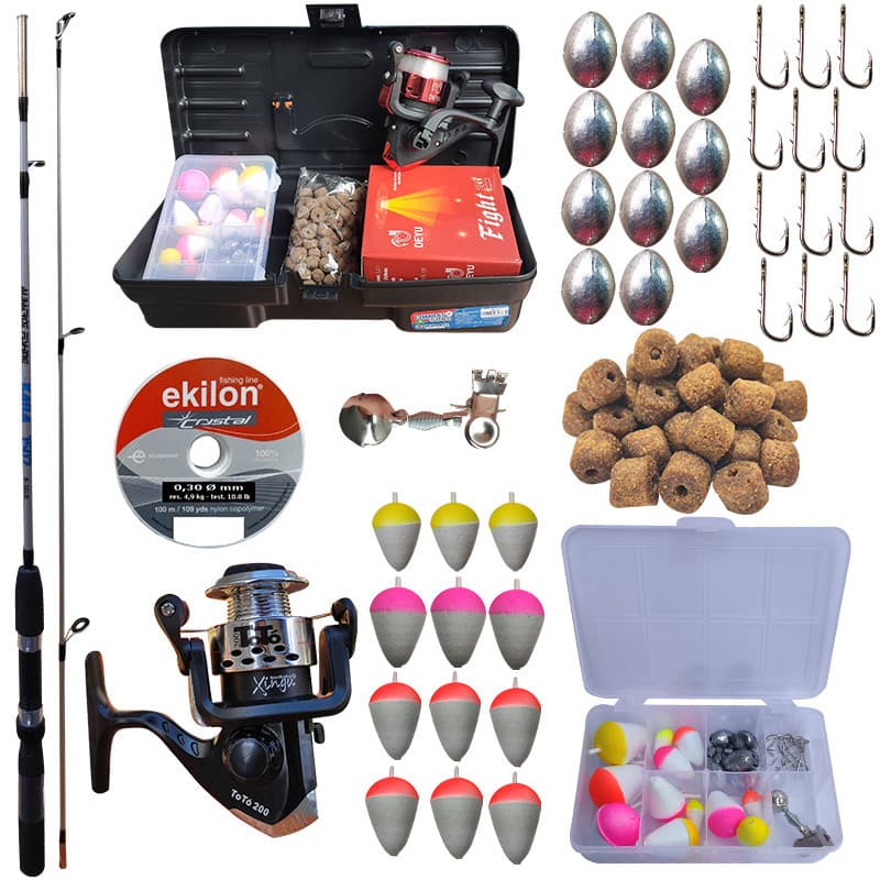 Kit de Pesca Completo Infantil Vara Molinete Linha Isca