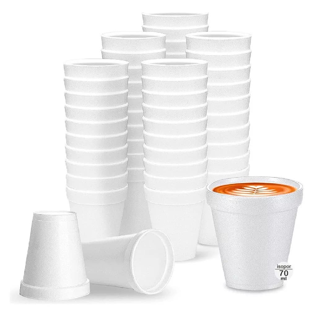 COPO TERMICO DE ISOPOR 70ML COM 500 DESCARTAVEL TOTALPLAST