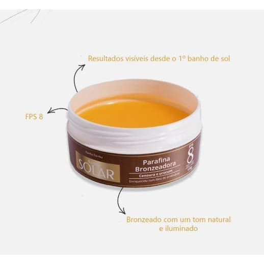 Parafina Bronzeadora Com FPS 8 Cenoura E Urucum 120g Abelha Rainha