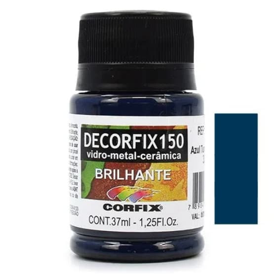 Tinta Decorfix 150 Brilhante Corfix - 324 Azul Turquesa (37 ml)