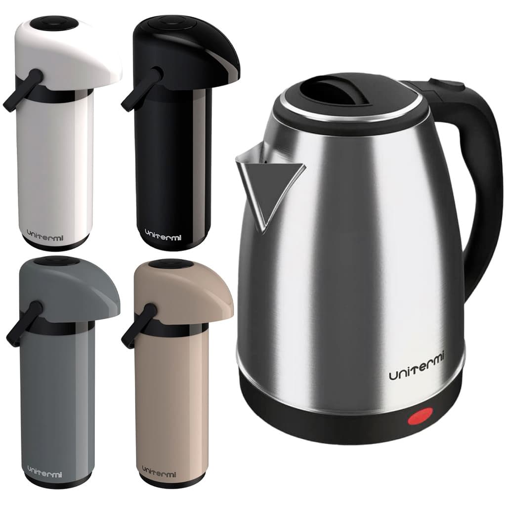 Kit Chaleira Eletrica 1,8 Litros em Inox e Garrafa Termica 1 Litro