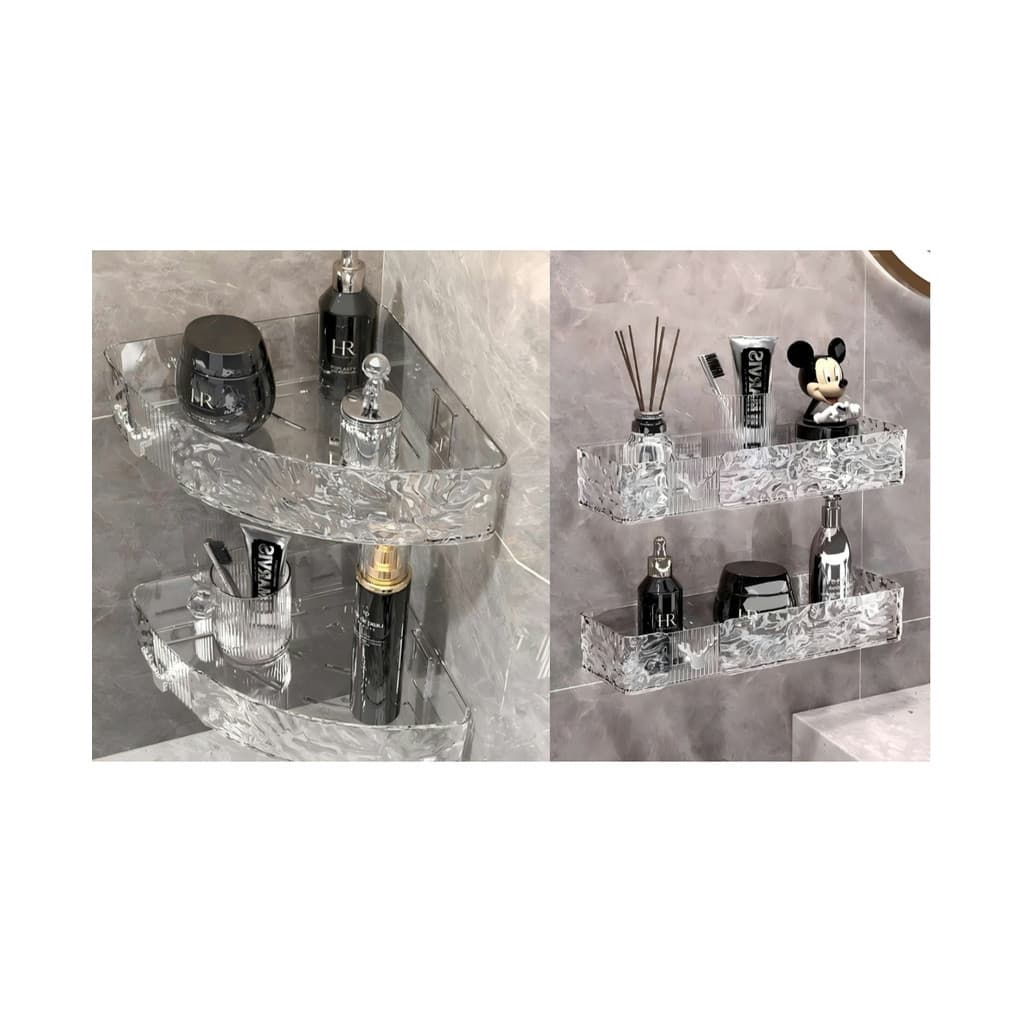 Kit Com 2 Suporte De Shampoo Prateleiras De Banheiro Sem Furo Acrilico Chifre