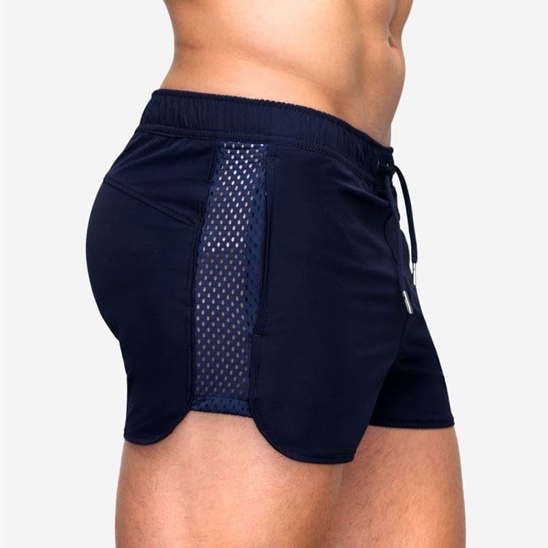 Moda Verão Homens Casual Praia Surf Calças Malha Stretch Fitness Running Sport Shorts
