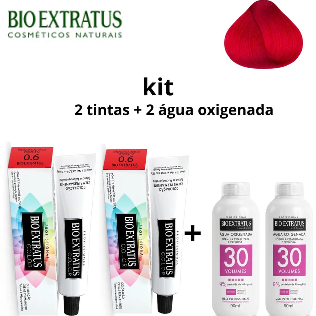 KIT BIO EXTRATUS 2 INTENSIFICADOR 0.6 + 2 ÁGUA OXIGENADA DE 30V