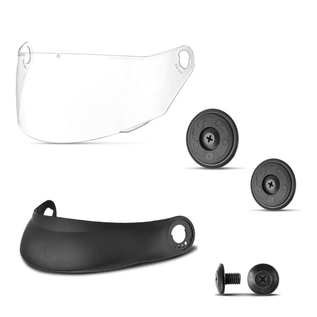 Pala Viseira Parafusos e Arruelas Reparo Lateral Capacete Pro Tork Compact Summer Preto Kit Conjunto