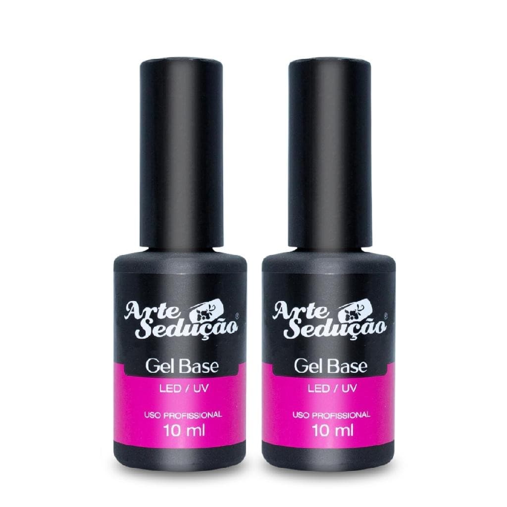 Kit 2 Gel Base Transparente Unha de Gel 10ml Arte Sedução Manicure Nail Designer Decoração de Unhas