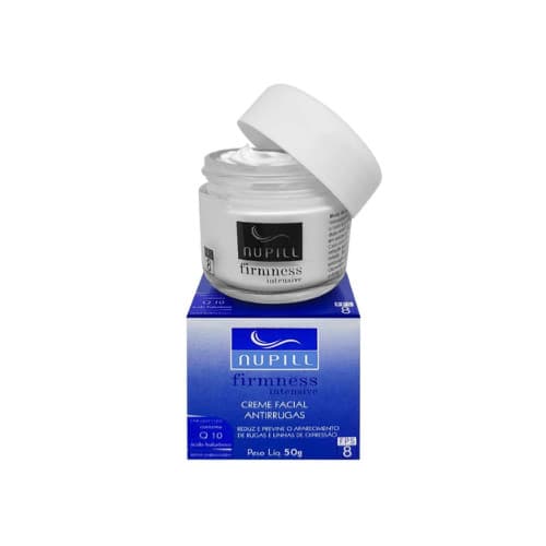 Nupill Creme Hidratante Facial Antirrugas Q10 Fator de proteção Solar FPS 8 - 50g