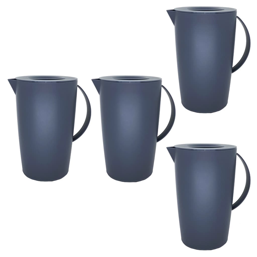 Jarra de Suco 2L com Tampa Acrílico Resistente Premium Jarra de Água Várias Cores Kit 4pçs