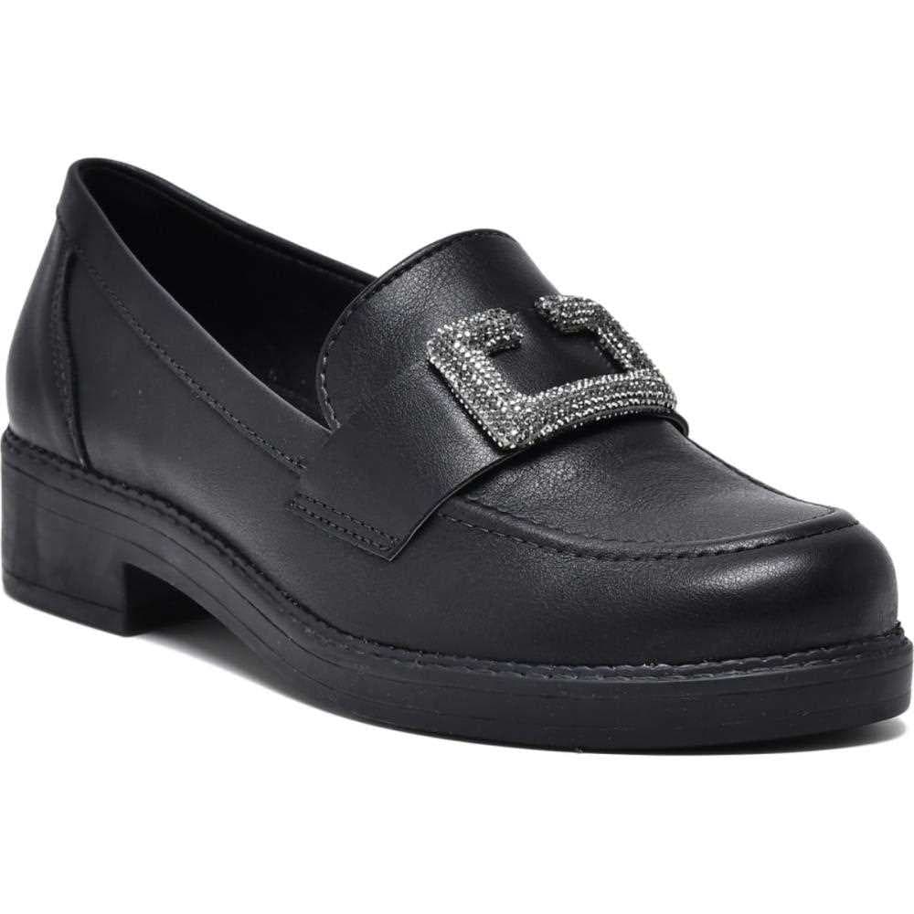 Sapato Loafer Mocassim Strass Tendência Moda 23-16905 Via Marte