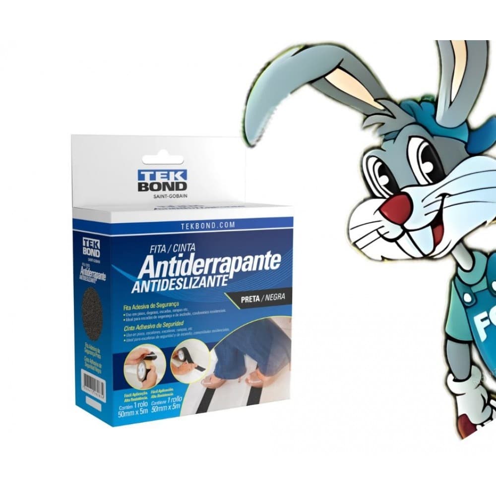 Fita Antiderrapante Preta 50mm x 5m - cód 19773