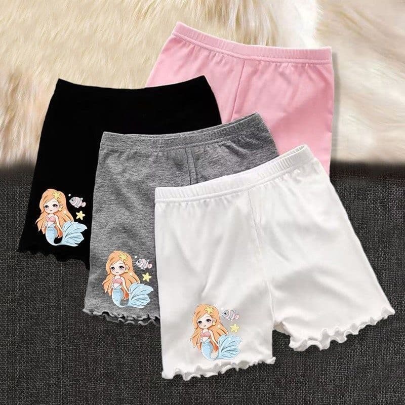 4 peças roupas íntimas para meninas calças de segurança Anti-exposição dos desenhos animados verão estilo fino Leggings infantis Shorts calças de dança para meninas estudantes