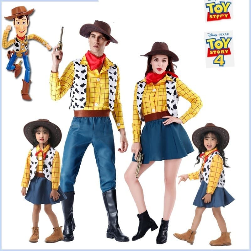 Disney Toy Story Casais Woody couples Halloween cosplaycostume Western cowboy Fantasias De Festa De Homens E Mulheres