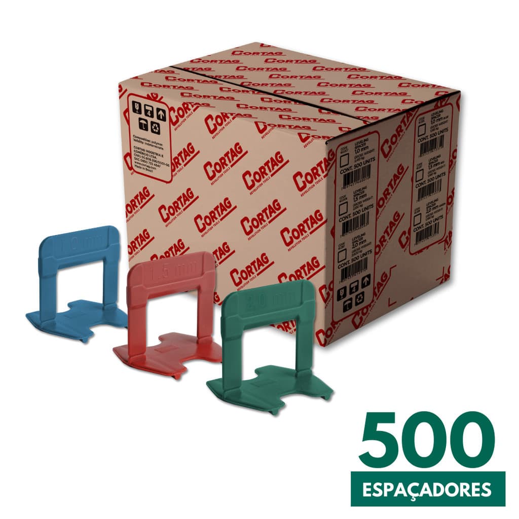 Kit 500 Espaçadores De Piso Revestimento 1,0mm 1,5mm 2,0mm 500un Eco Cortag