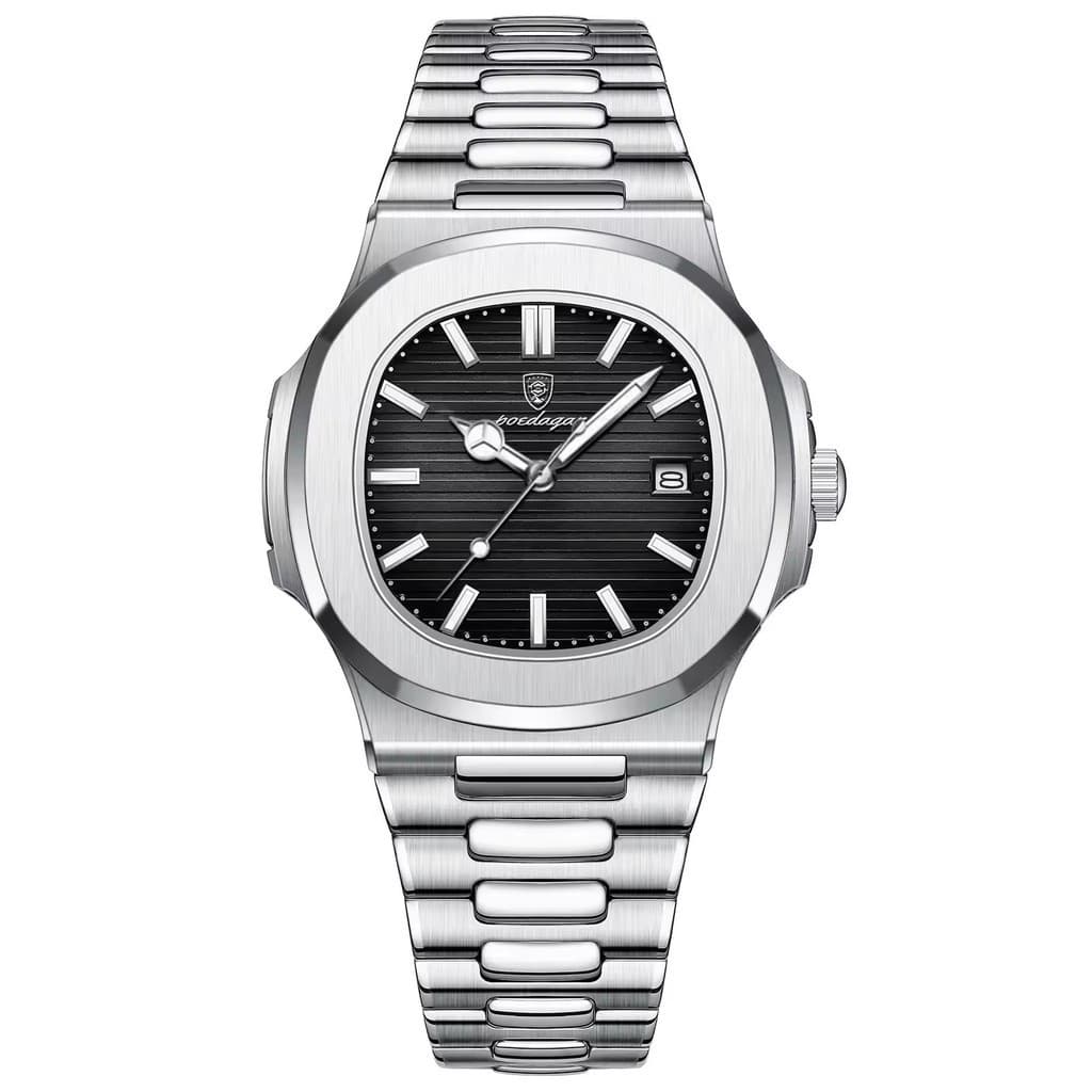 Relógio De Pulso Masculino Poedagar Prateado Luxo Aço Inox