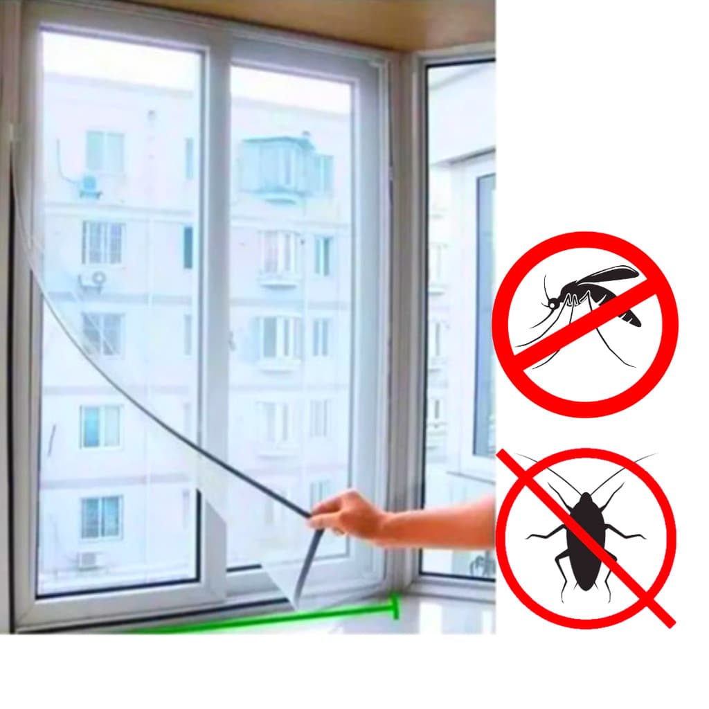 Tela Mosquiteira Rede De Janelas Tamanho 1,5 x 1,8 M Para Mosquitos Moscas Pernilongos Insetos Baratas Tamanho Adaptável