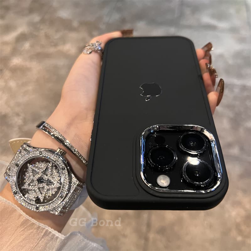 Luxo Fosco Caso De Telefone Capa Para iPhone 16 11 12 13 14 15 Pro Max 7 8 Plus X Xs XR Resistente Ao Choque Silicone
