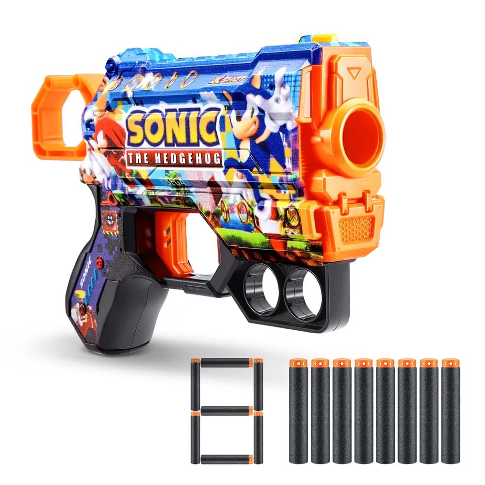Lançador Xshot Sonic Skin Sortida Com 8 Dardos Menace Brinquedo Infantil - Candide