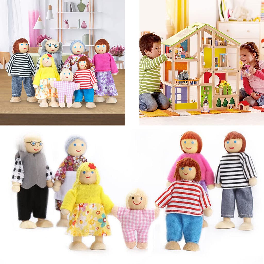 1 Conjunto De Móveis De Madeira Brinquedo Em Miniatura Mini Bonecas Família Boneca Crianças Casa Jogar Meninos Meninas Presentes