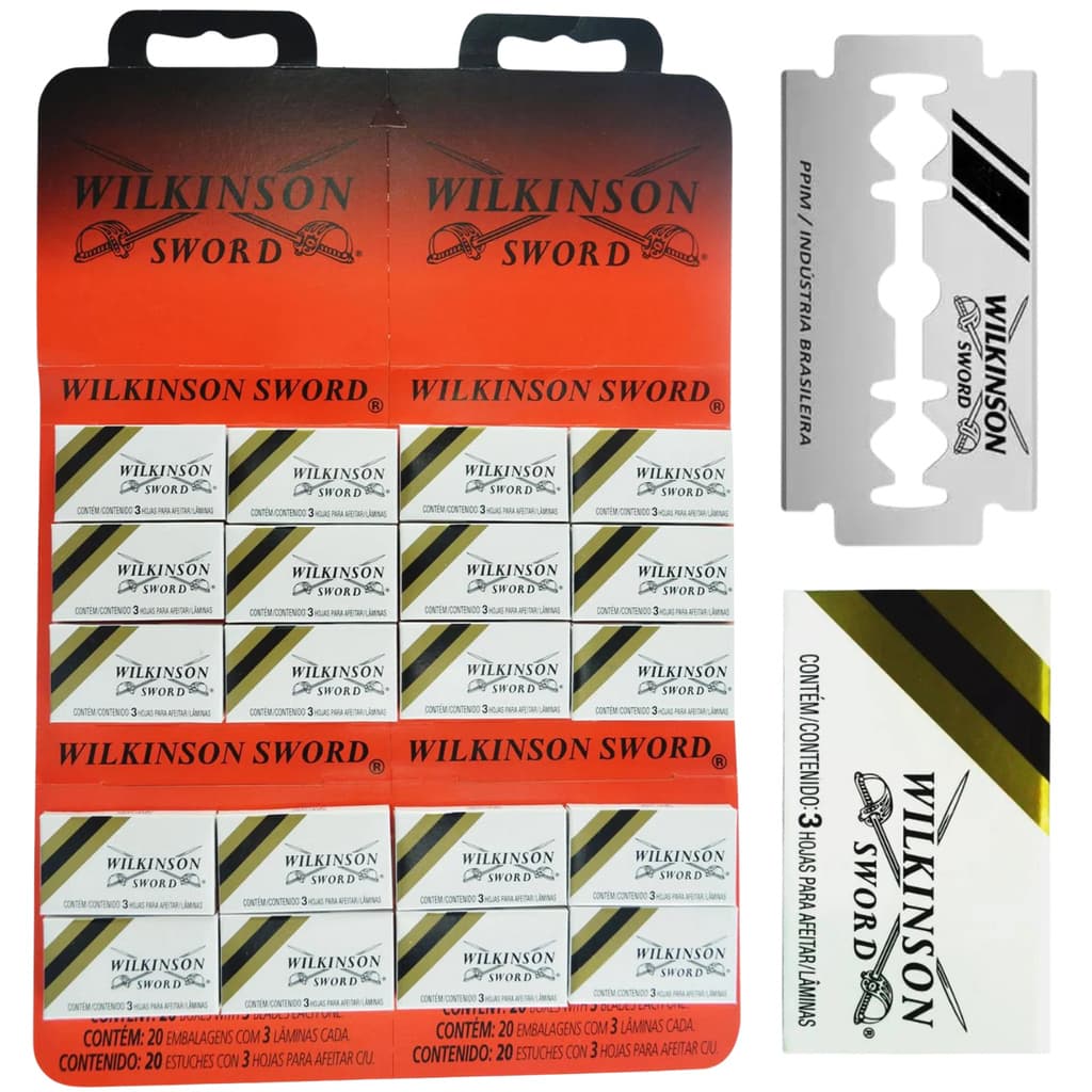 Wilkinson Sword Lâminas Inox Cartela Com 20 Caixas 60 Unidades Original Promoção