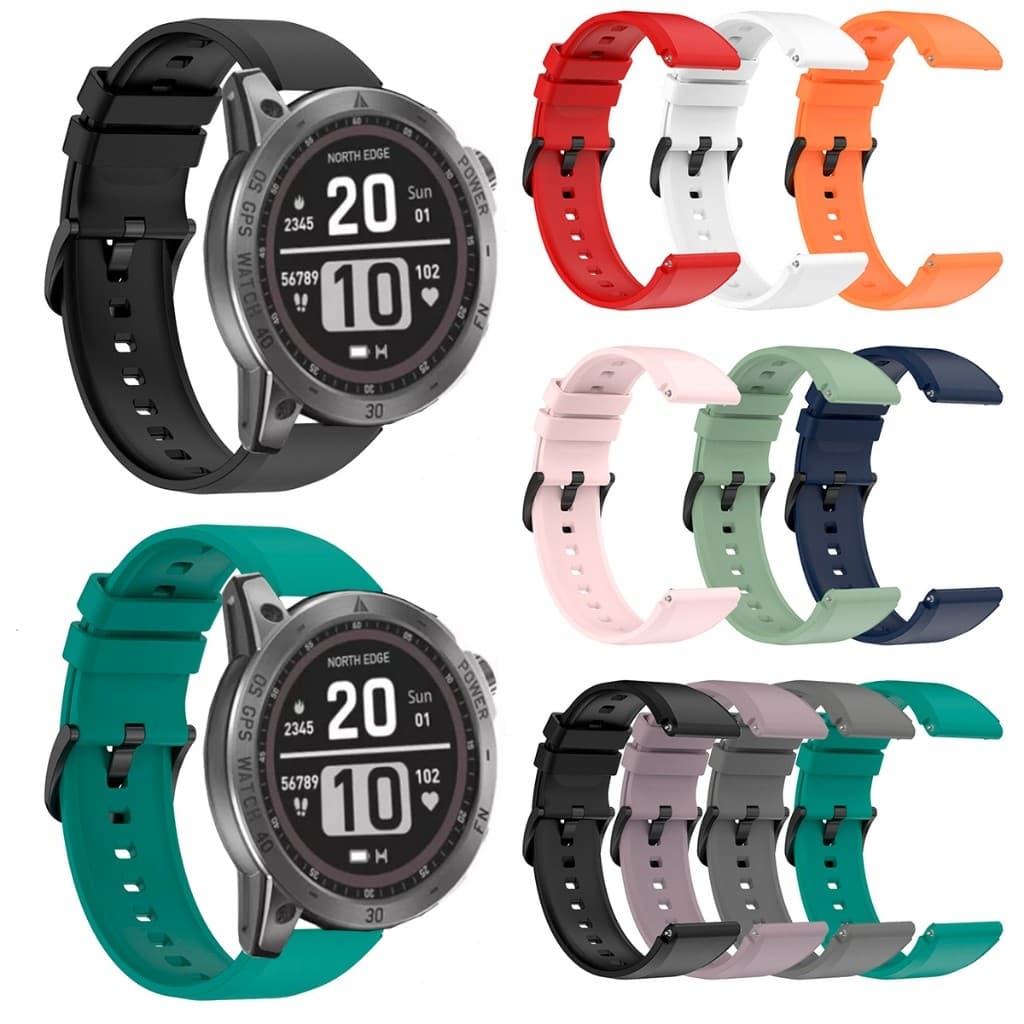 Pulseira silicone para 22mm Compativel Com north edge crossfit 3 em Silicone ajustavel macia