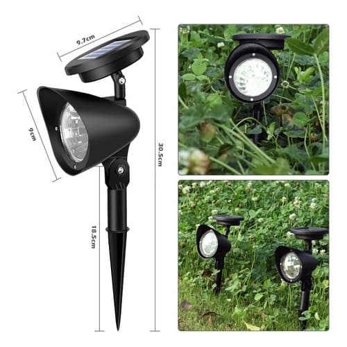 Luminária Solar Super LED Jardim Espeto Resistente Chuva Luz Automática Decorativa 1 Unidade