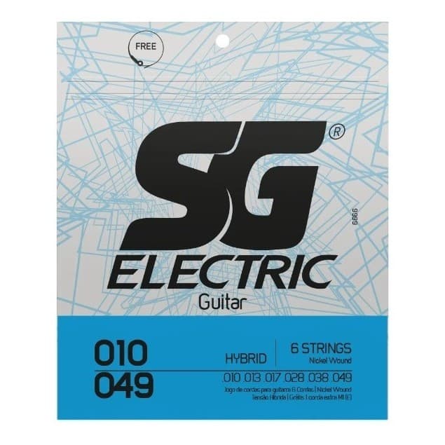 Encordoamento Corda Para Guitarra Sg 010 049 Hibrido 6666